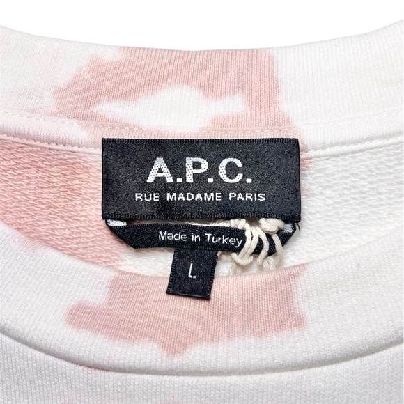 A.P.C. Rick Tie Dye Sweatshirt in Rose - Picture 6 of 7